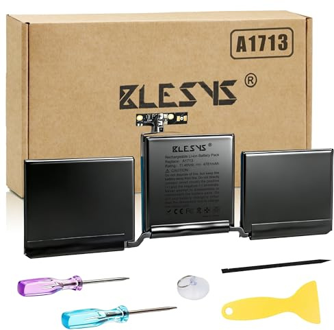 BLESYS Batería A1708 A1713 para MacBook Pro 13 A1708 A2159 A2289 A2338 | 11,4 V 4781 mAh 54,5 Wh, Reemplazo para A1713 y A2171, Herramientas de instalación incluidas