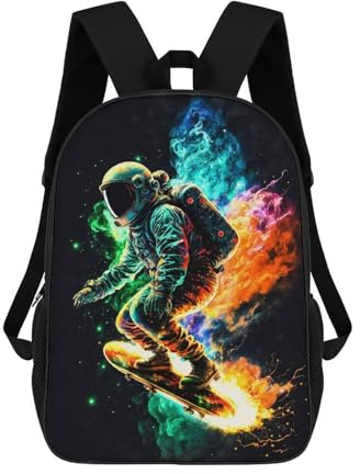 sinyumoney Astro on Fire 2 Rucksack Schulrucksack Sekundarstufe Gymnasium College Rucksack Reise Für Jungen/Mädchen/Teenager 17inch