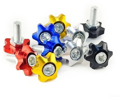 Decorative Star License Plate Screws High Strength Bolts for UK Number Plates - Automotive Fittings Replacement Set Multi Colour(set)