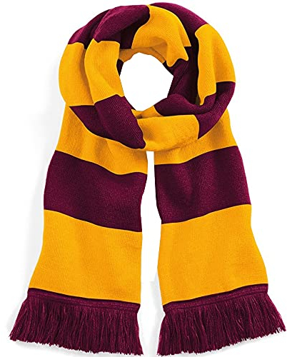 Beechfield Unisex Stadium Scarf Schal, Mehrfarbig (Burgundy/Gold 00), One Size