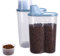 GreenJoy 2 Pack 2lb/2.5L Pet Food Storage Container with Measuring Cup, Pour Spout for Small Dog Cat Bird Turtle, Waterproof Storage (Blue)