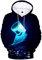OLIPHEE Jungen Kapuzenpulli mit 3D Digital Druck für Teenager Fans DJ Sweater A-Schwarz Blau S