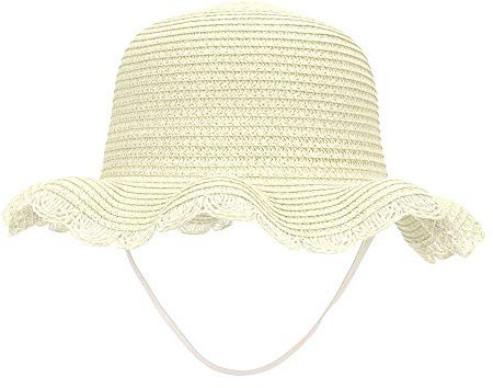 MK MATT KEELY Toddler Sun Hat Baby Girl Caps Cute Summer Breathable Straw Beach Hat for Age 2-6 Years Old Beige