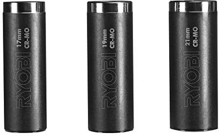 RYOBI - Blister de 3 douilles 1/2'' spéciales automobile : 17 mm / 19 mm / 21 mm - RAKPISOC3
