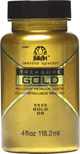 Plaid PE5535 Folk Art Treasure Gold Acryl-Bastelfarbe, Gold, 57 ml