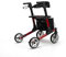 SoNa24 Rollator QUAVA by Vermeiren | Leichtgewichtrollator, doppelt faltbar | bis 136kg | Sitz, Tasche, Rückengurt, Stockhalter | ideal für Zug, Flug, Kofferraum (rot)