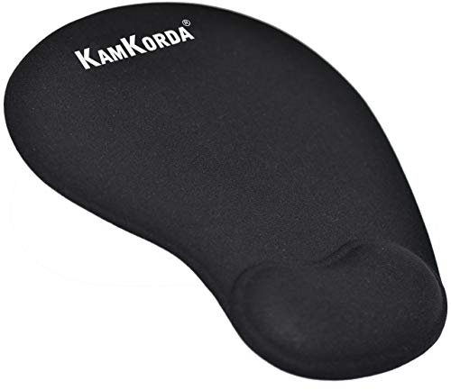 Mouse Mat with Wrist Support, Ergonomic Mouse Pad Wrist Rest with Non-Slip Base, Comfortable Cushion for Office, Home or Gaming, Black