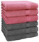 Betz Handtuch 6er Pack Handtücher Set Premium Größe 50x100 cm 100% Baumwolle - gut trocknend, Gute Qualität - ideal für Sport, Strand, Reisen Farbe Altrosa/anthrazit