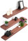 Rikmani Wandregal Holz Eiche massiv rot - Handgefertigtes Regal mit Baumkante Bücherregal Holzregal Wandboard Leo (rot) 60 cm