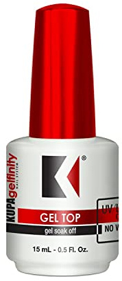 KUPA GelFinity Gel Top Coat Gloss Finish, No-Wipe High Gloss Shine Soak-Off Sealer for UV/LED Gel Polish, Chip-Resistant and Fade-Proof, 0.5 Fl Oz