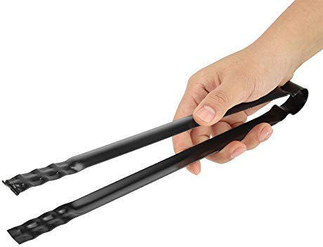 Tissting Metal Charcoal Tongs, Long Heat-Resistant BBQ Grill Clip with Smooth Grip for Outdoor Cooking, Camping, and Picnic