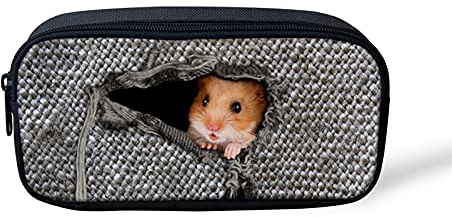 NETILGEN Federmäppchen für Schule, Hamster, Weben, 3D-Muster, Kinder, Radiergummis, Schreibwaren, Bleistiftbox, Damen, Make-Up-Etui für Teenager, Jungen, Mädchen