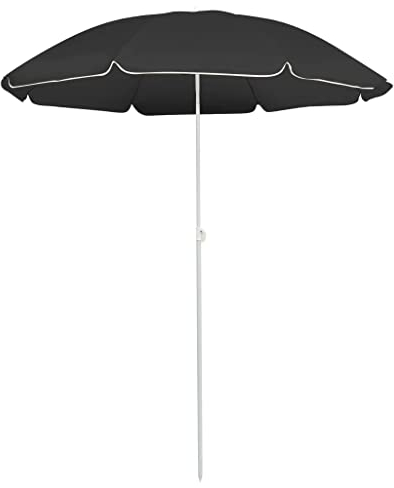 vidaXL Sonnenschirm mit Stahlmast Höhenverstellbar Ampelschirm Gartenschirm Marktschirm Strandschirm Schirm Terrassenschirm Anthrazit 180cm