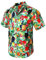 HISDERN Männer Funky Hawaiian Bird Ananasbaum Shirts Kurzarm Vordertasche Urlaub Sommer Aloha Beach Casual Mint Green Hawaii Shirt