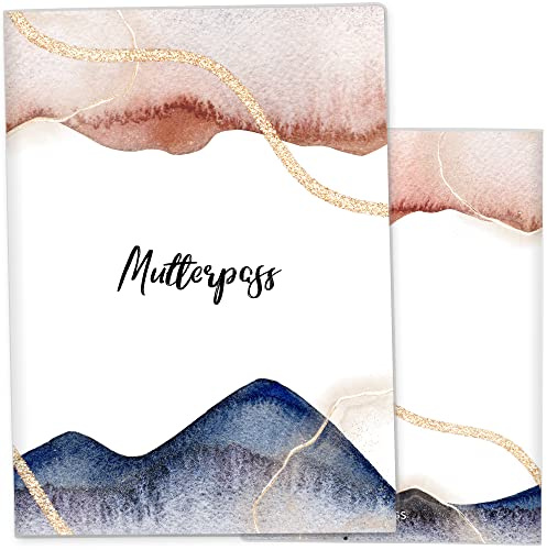 OLGS Mutterpasshülle Glamour Splash | Mutterpass Hülle Schwangerschaft Geschenkidee - Schutzhülle für den deutschen Mutter-Pass, Splash-08