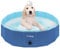 furrybaby Dog Paddling Pool for Dogs, Foldable Dog Pool, Puppy Pool for Gardens with PVC, Non-Slip Base & Drain Plug, Navy Blue, 100 x 30 cm