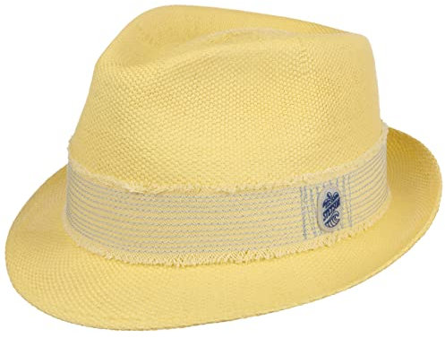 Stetson Chapeau en Paille Pertasco Toyo Trilby Femme/Homme - de Soleil d'été Plage Été Printemps-été - XL (60-61 cm) Jaune Pastel
