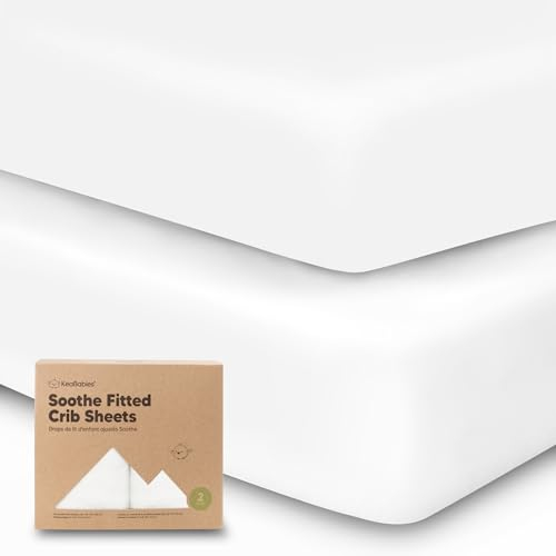 Bio-Spannbettlaken für Kinderbetten - 70x140 Atmungsaktive Jersey Baumwoll Baby Bettlaken, Spannbettlaken für Kinderbettmatratzen, Spannbettlaken, Spannbettlaken für Babybetten (Soft White)