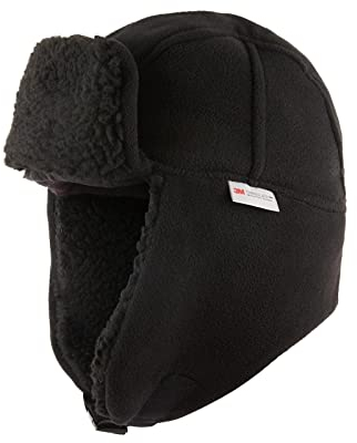 GM Apparel Herren Trappermütze Schwarz - Weich dick und langlebig - Wasserdicht und winddicht - Leicht und bequem - 3M Thinsulate Trappermütze, Schwarz , Einheitsgröße