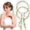 BETESSIN 2Pcs Blumenkranz Haare Blumenkrone Damen Mädchen Boho Blumen Haarband Braut Rosen Haarreif Stirnband mit Blättern Hochzeit Party Kommunion Geburtstag Kopfschmuck Champagner Rosa
