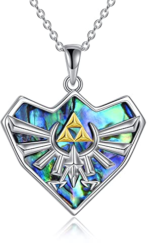 YFN Zelda collar de concha de abulón de plata esterlina Anime Joyería Zelda Joyería Regalos para Hombres Mujeres Niños Niñas