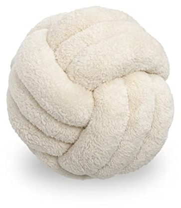 Evimstil Plüsch-Kisse Knotenkissen Knot Kissen Kopf-Kissen Inkl Füllung Nordische Kleines Deko-Kissen Bett Zimmer Dekor Spielzeug Geknotetes Kissen für Sofa Bett Dekorativ,Weiß,22cm