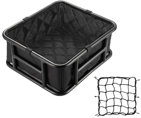 RAYMACE Bike Basket Liner & Cargo Net, Reusable Thickened Lining Bicycle Basket Accessory Fits Most Bikes and E-Bike Baskets