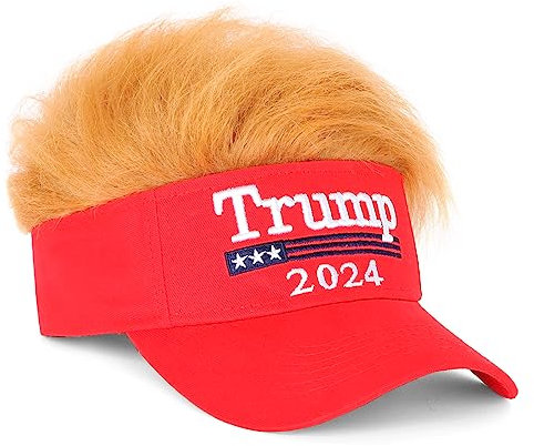 Trump 2024 Mütze Mit Haaren, Donald Trump Perücke, Bestickt, Ultra-Verstellbar, Maga-Baseballkappe, Einheitsgröße