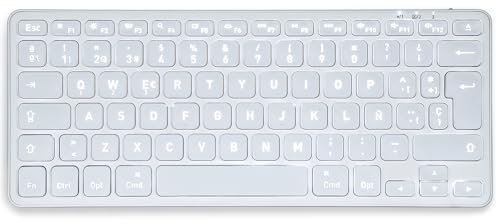 perixx PERIBOARD-832MW Teclado Bluetooth per Mac - Retroilluminazione LED Blanco - Disposición Española con Ñ