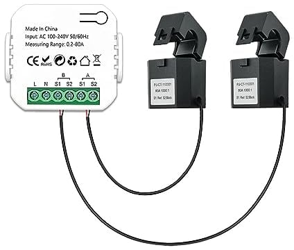 Funien Stromzähler,WiFi Intelligentes Energiemessgerät Solar-PV-System Stromproduktion Verbrauch Bidirektionales Überwachungsmessgerät Mobiltelefon-APP-Steuerung Leistungsmonitor mit CT