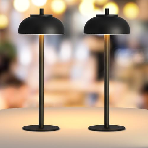 Moragin 2 Pack LED Cordless Table Lamps Rechargeable, Battery Operated-IP65 Waterproof for Outdoor, Restaurants, Home, Dinner, and Table Top Lighting