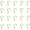 Aoktorkit 20Pcs Screw Hooks 3/4 Inch Ceiling Hooks Carbon Steel Cup Hooks Brass Plated Screw in Hooks for Hanging Plants Cups Arts Decorations, Gold