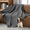 WIKEHOEX wasserdichte Hundedecke,100x120cm Outdoor Hundematte Waschbar für Grosse Hunde,Flauschig Katze ndecke und Weich Beidseitiger Sofabezug-Schutz,Dunkelgrau+grau