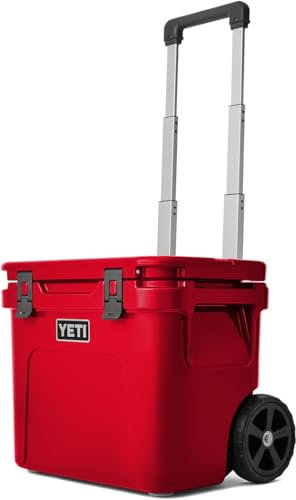YETI Roadie 32 Wheeled Cool Box, Insulated Hard Cooler, Rescue Red