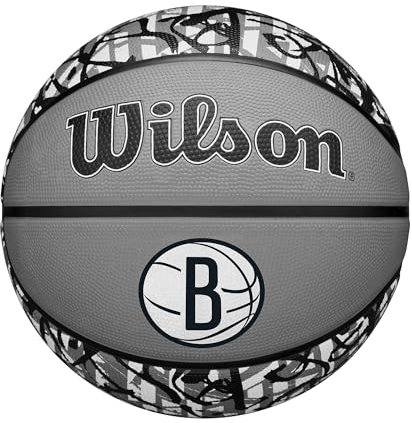 WILSON NBA Team Graffiti Basketball – Brooklyn Nets, Größe 17,8–74,9 cm