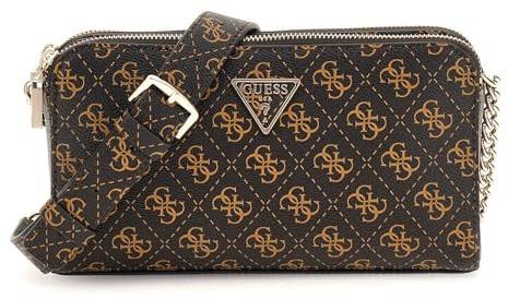GUESS sac à épaule bandoulière Eco Erica Status Crossbody Brown Logo marron foncé