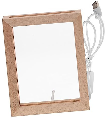 jojofuny Holz Licht Bilderrahmen Nachtlicht Tabletop Usb Powered Elegante Foto Rahmen