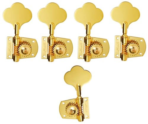 Cloverleaf Accordeurs de guitare basse 5 cordes mécaniques d'accordage de basse 5 cordes pour American Standard/Highway One Series JB Jazz Bass/PB Precision Bass Gold 4R1L