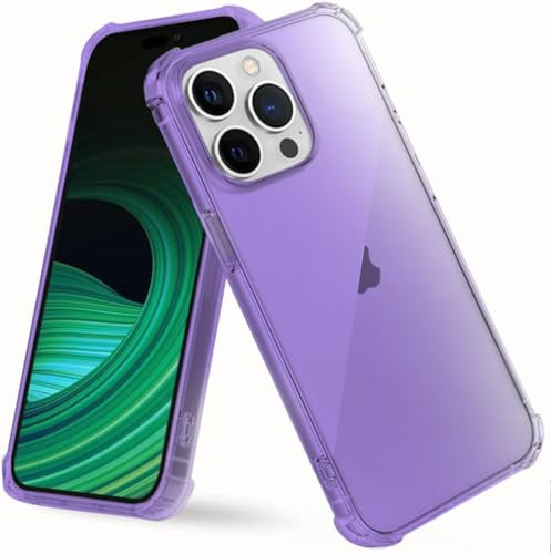 Hushco Case Compatible with Apple iPhone 14 Pro (6.1) Shockproof Silicone Bumper Anti-Scratch Cover (Translucent Purple)