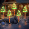 Weihnachts Deko Solarlampen für Außen Garten, 5er-Set Weihnachtsmann und Rentier Lichter mit 8 Modi, IP65-wasserdichte Solarleuchten für Hof, Garten, Rasen, Veranda, Warmweiß (Weihnachtsbaum)