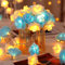 Falafoty Rose Fairy String Lights, 3 m Rose Flower Fairy Lights 20 LED Battery Operated Rose Flower Decorative Fairy Lights for Valentine's Day Wedding Anniversary Garden Home Party (Blue White)