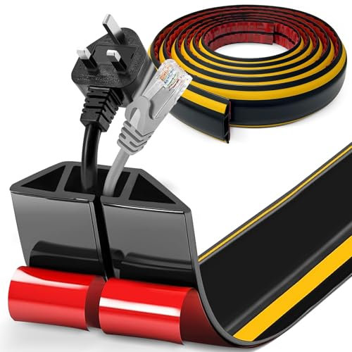 Câble Cable Floor, 3m PVC Flexible Cable Corde, Cable Bridge Adhesive, Cable Bridge Floor Plat pour Tous Les câbles d'alimentation Maison, école, Bureau, entrepôt