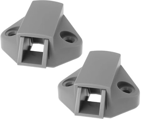 The Lord of the Tools Lot de 2 poignées de porte de placard avec base en nylon - Demi-lune - Verrouillage à pousser - Pour voiture, camping-car, caravane, bateau - Tiroirs