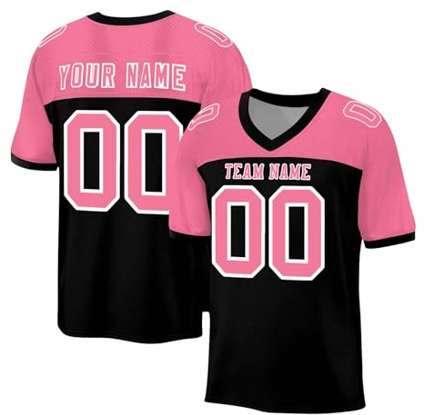 Personalisiert American Football Trikot für Herren Damen Jugend Vorschule Personalized Stitched/Printed Team Name & Number Sporthemden Schnelltrocknend Atmungsaktiv T-Shirt