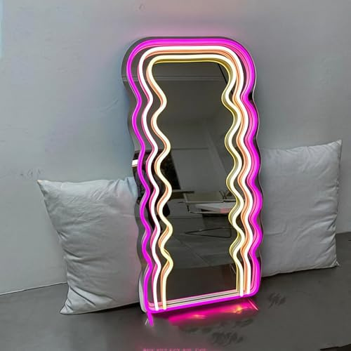 LED miroir néon robe chat Miroir/coeur lumineux/chauve - souris/papillon forme néon logo moderne fille salle de bain salon mur Art Déco cadeau