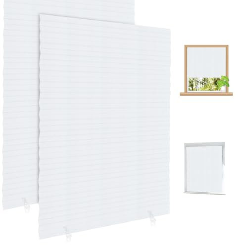 No Drill Blinds, Self Adhesive Temporary Blinds for Windows Stick on, Easy Fit Clip on No Drilling for Bathroom Kitchen Living Room Office (2PCS, 90 * 180CM)