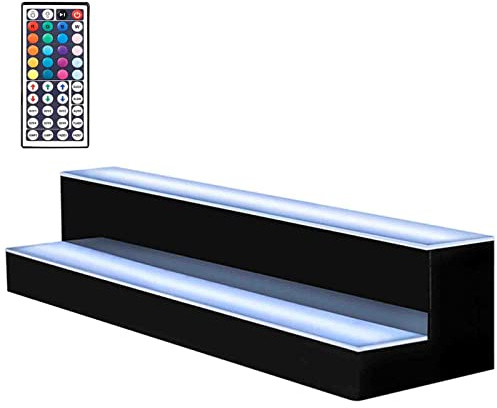 ZMJGLL 40 * 20 * 10cm Led Liquor Bottle Display 2-Step LED Illuminated Lighted Bar Shelves Wine Racks with Multi Color Lighting Modes