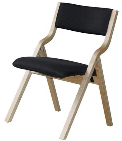 JUSKAQZYI klappsessel Gepolsterter Klappstuhl, Esszimmerstühle aus Holz mit Rückenlehne und rutschfesten Fußpolstern, Moderne Konferenzsitze for Küche und Büro Holz(Svart)