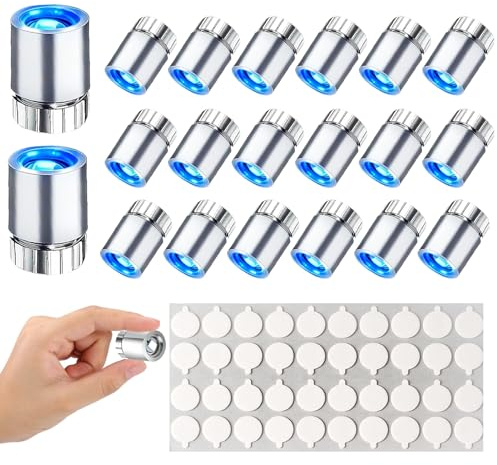 20 Stück Mini LED Lichter für Puppenhaus, Blaue Kleine Led Lichter | Minilichter mit Batterie & 40 Klebepunkte, Puppenhaus Licht, Miniatur Lampe, für Miniatur Modelle, Ballon, DIY Dekoration
