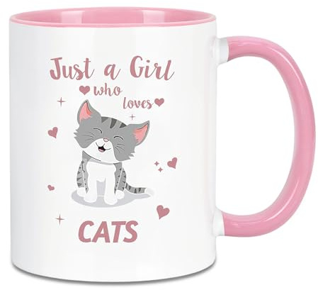 Cute Cat Mug, 11oz Ceramic Coffee Mug for Cat Lovers, Kawaii Coffee Cup, Funny Mugs, Cat Gifts for Women, Girls, Friends